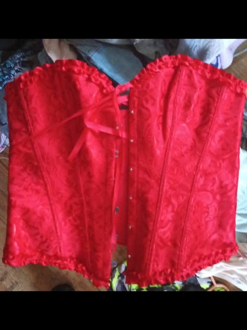 Red Lace Bustier Corset Top - Women Intimates